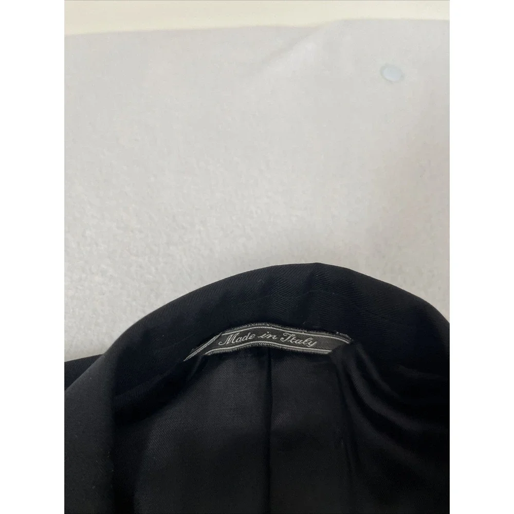 Ermenegildo Zegna Peak Lapel Tuxedo Wool Sport Coat Mens 44R Black Blazer Italy